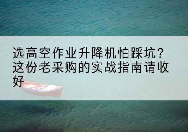 进贤高空作业升降机厂家推荐-选高空作业升降机怕踩坑？这份老采购的实战指南请收好